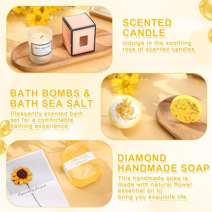 13 Pcs Birthday Gifts for Women Spa Basket Set for Women Mother'S Day Gifts Mirrors Socks Steamers Jewelry Case Bath Robe Mom Nurse Girlfriend Wife