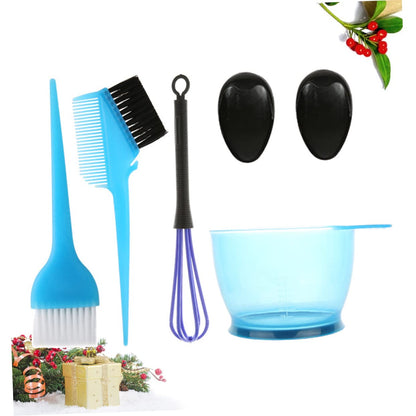 5Pcs Hair Dye Tools Set Professional Hair Coloring Kit Mixing Bowl Whisk Earmuffs Brush Washable for Salon Home Use