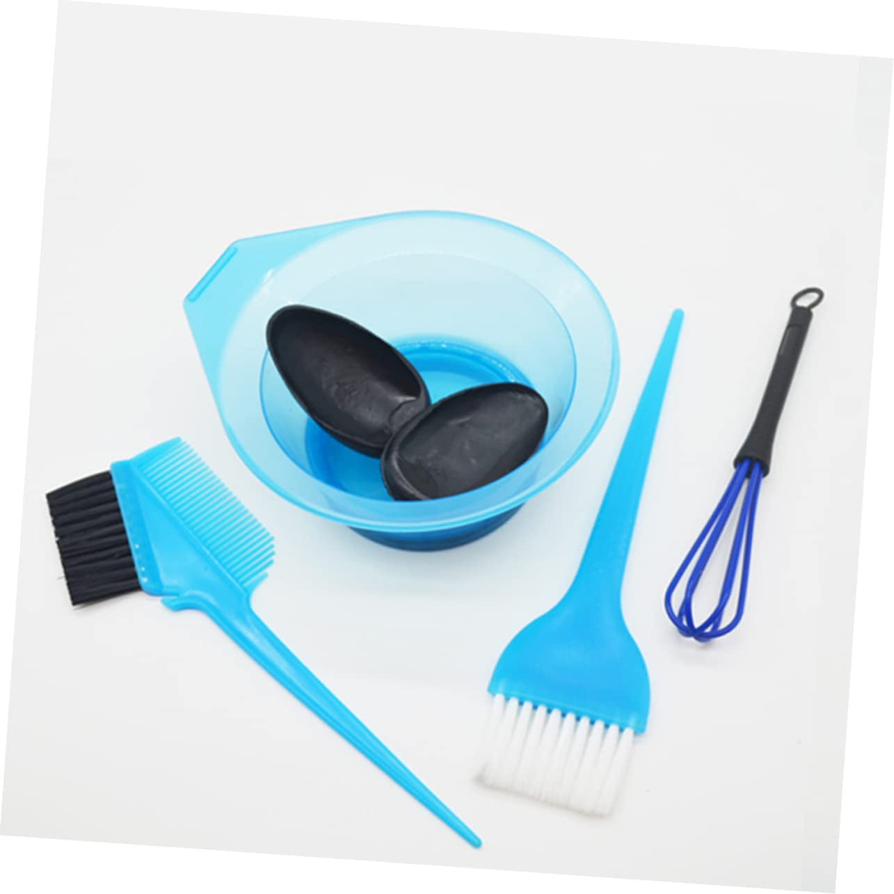 5Pcs Hair Dye Tools Set Professional Hair Coloring Kit Mixing Bowl Whisk Earmuffs Brush Washable for Salon Home Use